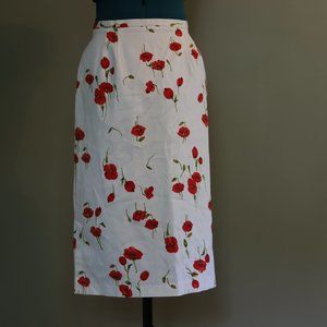 Collin Creek | Poppy Print Pencil Midi Skirt